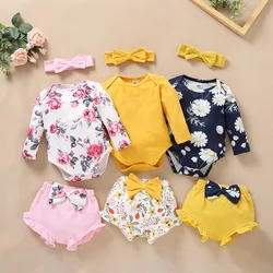 Costume à fleurs pour bébé fille, vêtements de printemps et d'été, haut + Short, 2 pièces, nouvelle collection 
