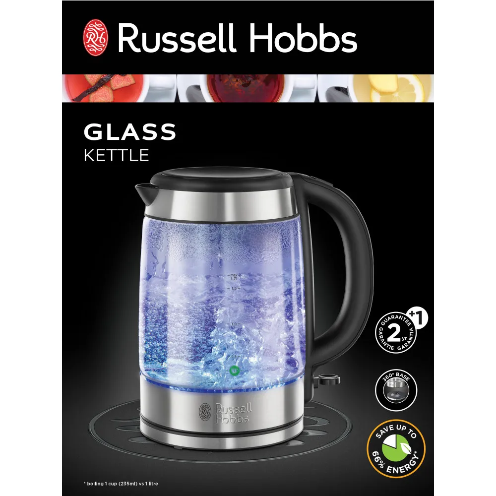 Electric Kettles Russell Hobbs 21600-57 Home Appliances Kitchen Appliance  Glass with a glass case Glass Clear Electric Kettle Flat Bottom Heating  Kettle Mark - AliExpress