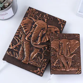 

New 3D Elephant Embossed Notebook Journal Notepad Travel Diary Planner Business School Office Supplies