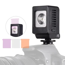 Светодиодный мини-светильник 3 Вт с креплением для холодного башмака с 3 цветными фильтрами для камеры Canon Nikon sony DSLR