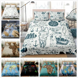 World Map Comforter Cover Nautical Duvet Cover Set Compass Pattern Quilt Cover Vintage Nostalgic Design Bedspread Cover Decor World Map Comforter Cover Nautical Duvet Cover Set Compass Pattern Quilt Cover Vintage Nostalgic Design Bedspread Cover Decor