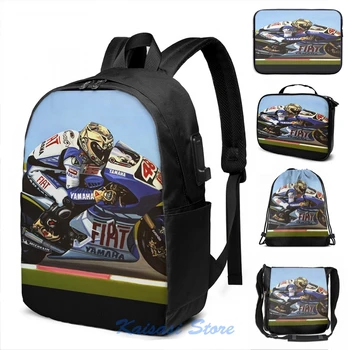 

Funny Graphic print Jorge Lorenzo Painting USB Charge Backpack men School bags Women bag Travel laptop bag