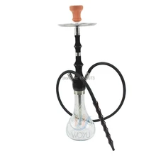 Woyu high quality thick glass chicha narguile accessories wooden handle single pipe brown wooden smoke hookah wood shisha