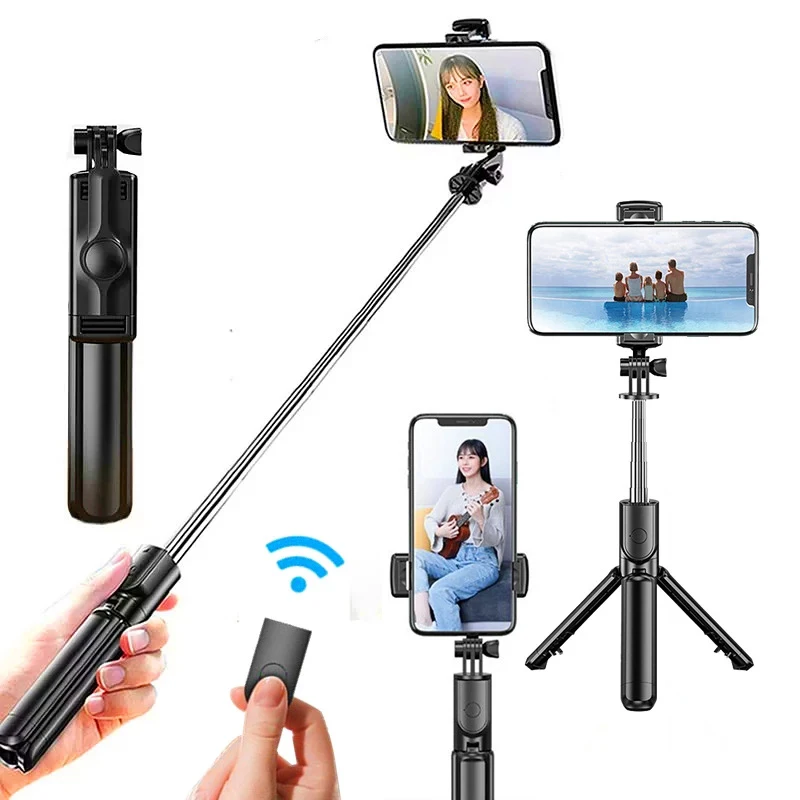 3 in 1 extendable tripod selfie stick with wireless bluetooth remote control selfie time shutter for iPhone Samsung phone Holder