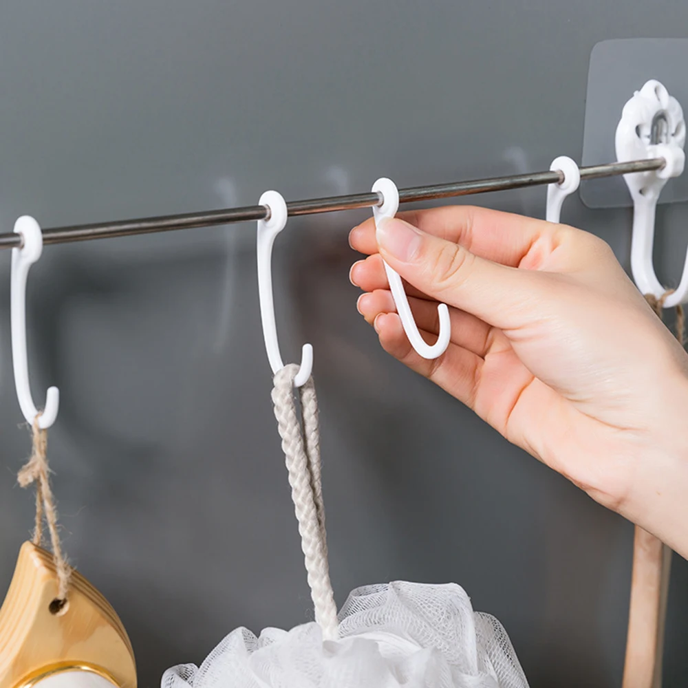 Беспробиваемый мульти-бар крюк для полотенца гостиная настенная вешалка для домашнего хранения крючки для организации прочная кухня 7 сырые петли подвесные