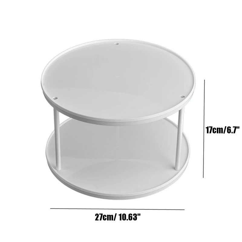 

Hot Sale 360 Degree Rotating 2 Tier Spices Fruit Tray Turning Table Cake Rack Home Kitchen Storage Rack