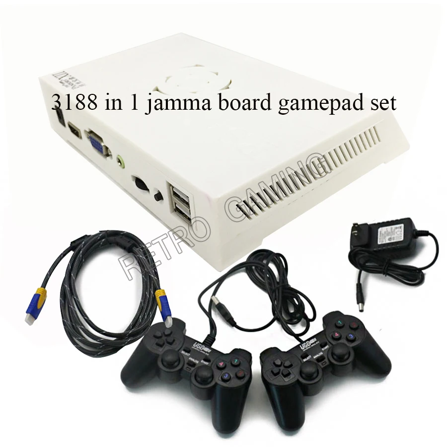 4 Sets 3188 in 1 Pandora Sag 12 Jamma Board 3d Games Usb Controller Joypad Power Adapter HDMI Cable Output to Arcade Minotor &TV 4pcs weatherproof isolation anti interference ip cctv audio microphone sound mic cable adapter for security ip camera board