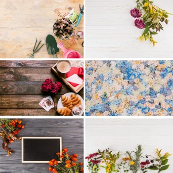 

SHENGYONGBAO Vinyl Custom Photography Backdrops scenery Flower and Wooden Planks Photography Background 191020-21-22-004