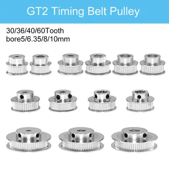 

3D Printers Part GT2 Timing Pulleys 30 36 40 60 Tooth 2GT Wheel Parts Aluminium Gear Teeth Width 6mm
