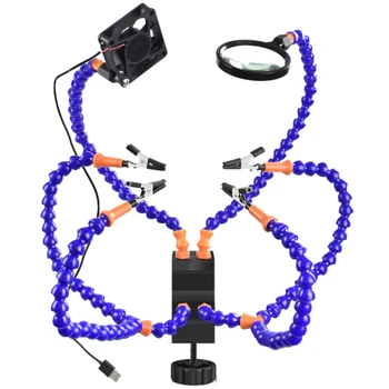 

Desk Clamp Soldering PCB Holder Tool Crafts Repair Helping Welding Station 3X nifier Soldering Third Hand Tool Kit