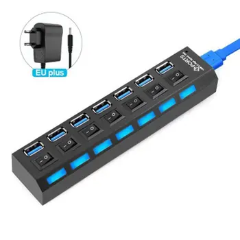 

USB Hub 3.0 USB Splitter Multi USB 3 2.0 Hub Multiple 4/7 Port Hab Splitters Use Power Adapter Computer Accessories Hub For PC