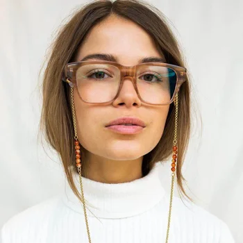 

1PC New Natural Stone Eyeglass Chain Gold Glasses Lanyard Women Men Anti-Skid Cord Retainer Strap Eyewear Spectacles Holder