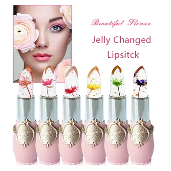 

Beauty Clear Lipstick Moisturizing Long Lasting Flower Crystal Jelly Lipstick Magic Temperature Color Changing Lip Balm Makeup