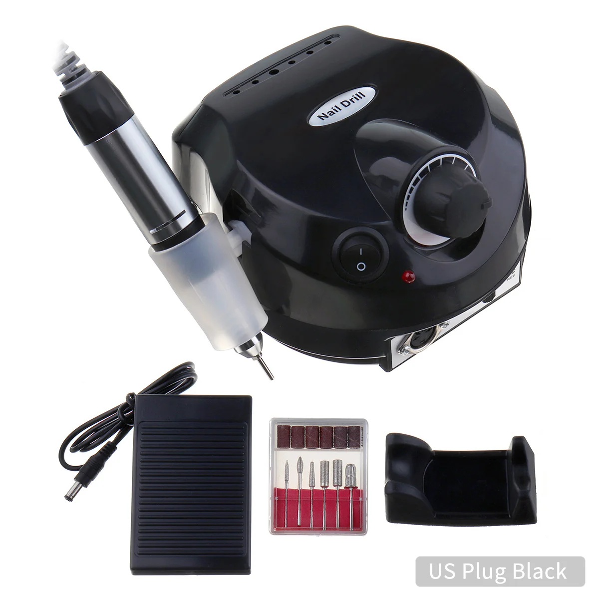 US Plug Black 30000 об/мин электрические сверла для дизайна ногтей, машина для удаления гель-лака, пилочка для ногтей, инструменты для маникюра, педикюра, комплекты оборудования - Цвет: US Plug Black