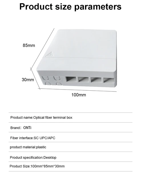 4 Port Fiber Optic Junction Box FC LC Adapters GINTOOYUN 4-Port Fiber ...