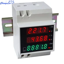 Переменный ток 80-300 в 200-450 в Амперметр Вольтметр воздушный выключатель мощность Энергия Коэффициент мощности индикатор времени измеритель тока 0-100A Многофункциональный CT