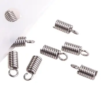 

50pcs 304 Stainless Steel Terminators Cord Coil Cord Ends for Jewelry Making