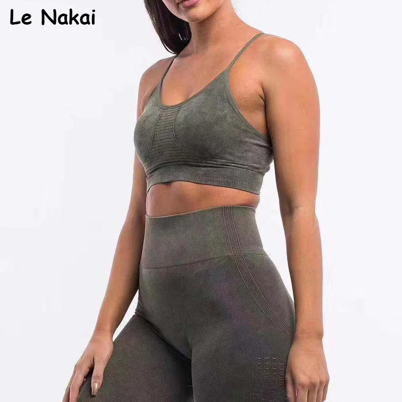 Comprar Conjunto de 2 piezas de gimnasio para mujer ropa de entrenamiento mallas sin costuras Conjunto de deporte para mujer ropa de gimnasio ropa deportiva conjuntos de yoga