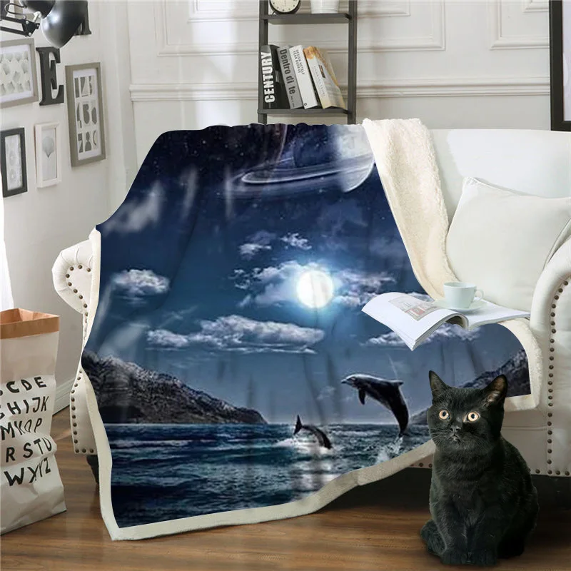 Волк, горный вид серии 3D печать двойной толстый хлопок шерсть одеяло, кондиционер одеяло, диван одеяло, квадратное полотенце