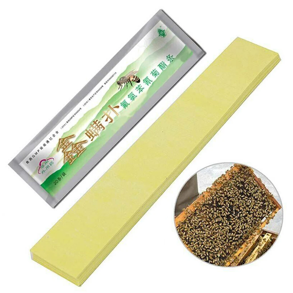 20 Strips Fluvalinate Varroa Mite Killer Beekeeping Medicine Tool for Beekeeping