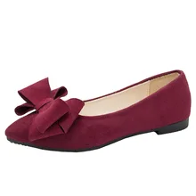 Женская обувь на плоской подошве; сезон весна-осень; zapatos de mujer; модные однотонные тонкие туфли из флока с заклепками и бантом; zapatos de mujer