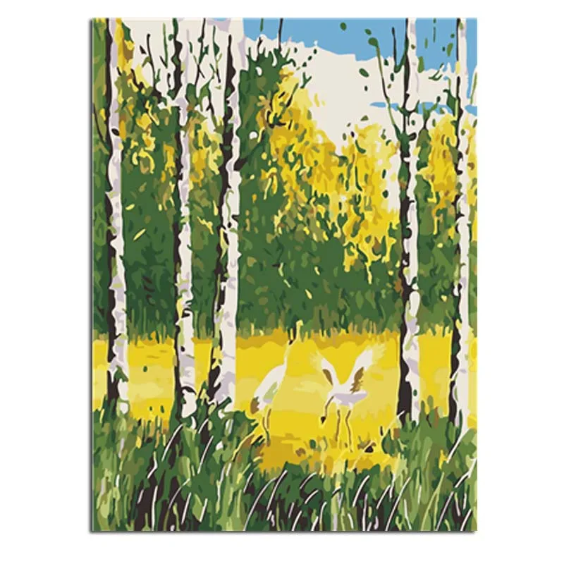 

Crane Under The Tree DIY Digital Painting By Numbers Coloring Painting By Numbers Kits Drawing For Kid Unique Gift Wallpaper Art
