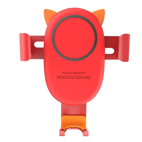 Madevil cat-shaped Беспроводная Быстрая зарядка для мобильного телефона для iphone samsung huawei10W телефон автомобильное зарядное устройство беспроводное быстрое зарядное устройство - Цвет: Красный