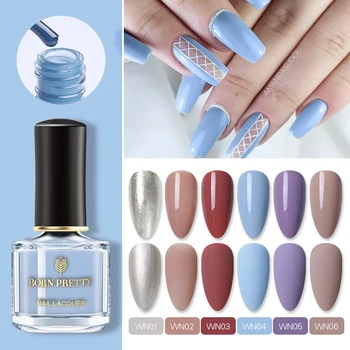 

BORN PRETTY Nail Polish 6ml Colorful Glitter Sequins Solid-color Nail Art Varnish Odorless Qiuck Dry Matte Effect Nagellack