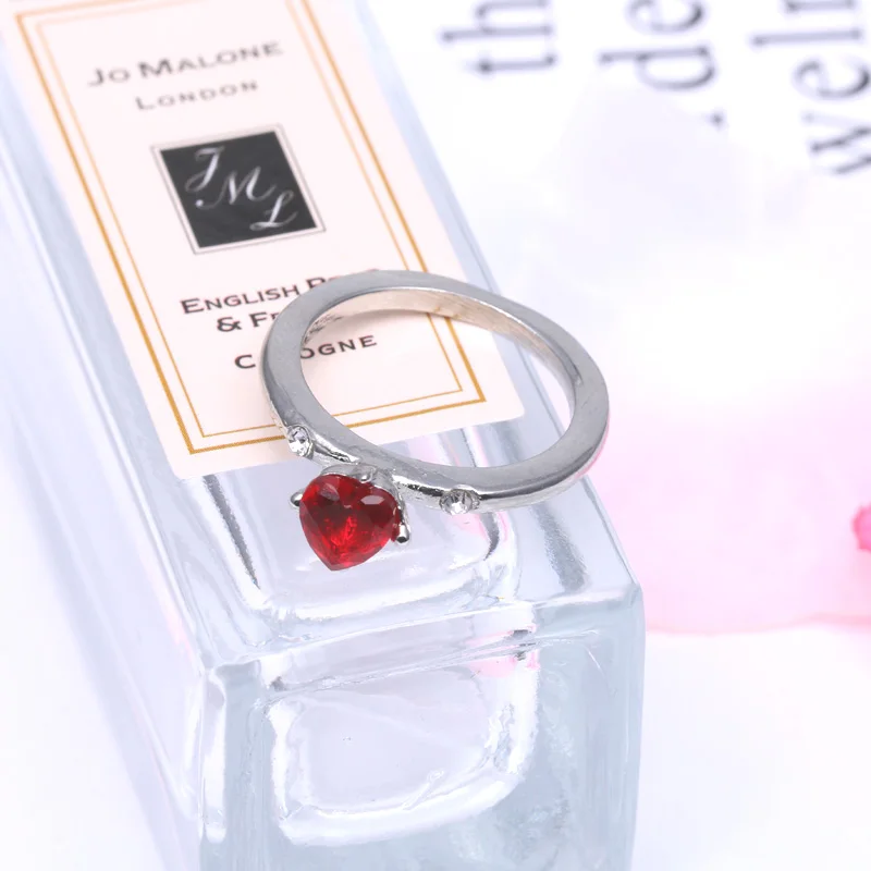 CHIELOYS Модный кристалл помолвка простой дизайн Горячая кольца для женщин Красный Циркон элегантное кольцо женские украшения для свадьбы
