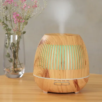 

400ml Home Office Mute Humidifier Hollow Wooden Aroma Oil Diffuser usb Creative Gift LED Light Mist Maker