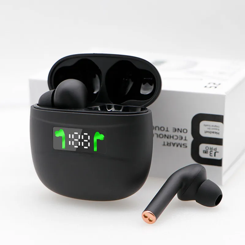 2020 New J3 Pro TWS Wireless Bluetooth Headset Touch Control Earphone Bluetooth 5 2 LED Display Headphone For iPhone Android