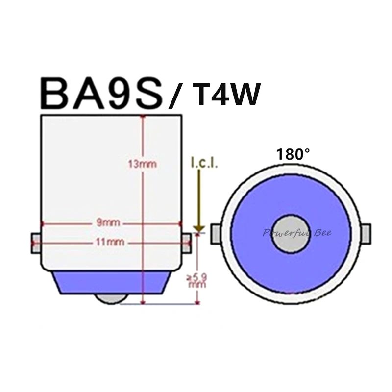 30 x BA9S/T4W BAX9S/H6W 4W светодиодный габаритный фонарь для автомобильного мотоцикла