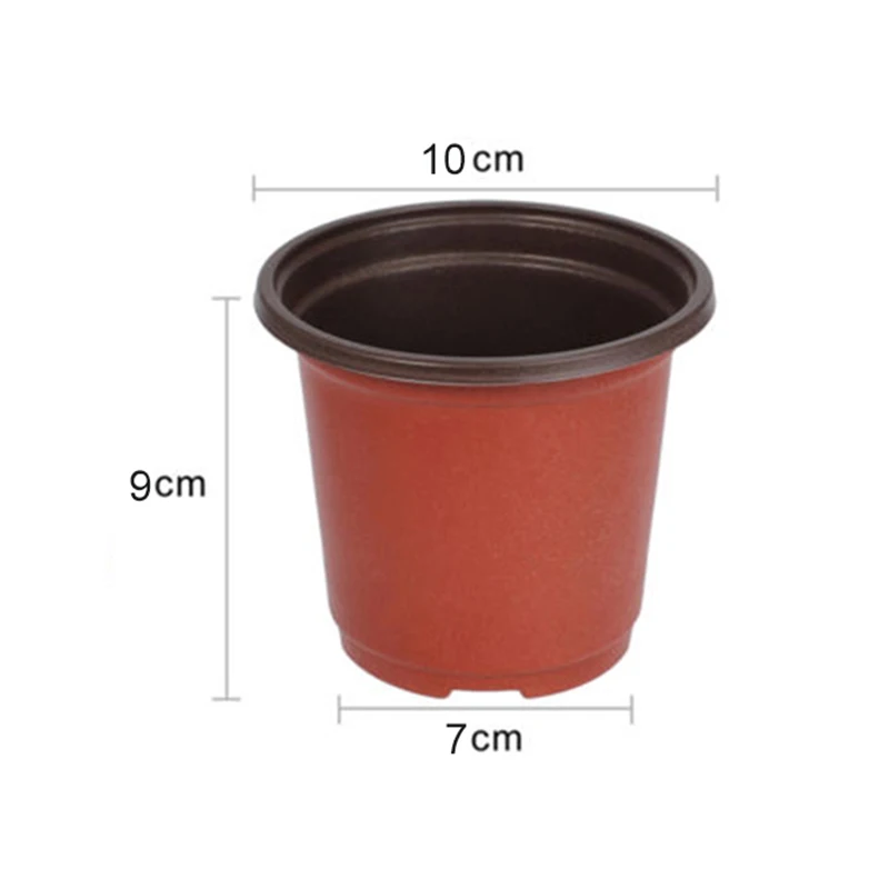 100pcs Plastic Red+Black Fall Resistant Seedlings Tray Nursery Transplant Pots