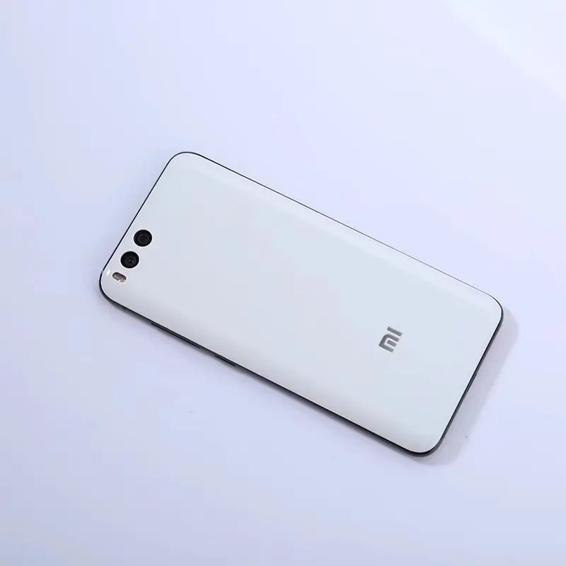 Корпус для Xiaomi mi 6 mi 6 M6 Xiao mi 6 пластиковая Глянцевая задняя крышка для батареи запасные части для мобильного телефона с клеем - Цвет: Белый