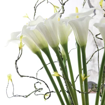 

Large Calla lily branch real touch PU white Artificial flowers for wedding decoration bridal Flores Artificiais