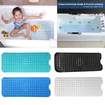 

PVC Suction Cup Bathtub Mat Rectangle Non-slip Solid Color Massage Shower Mats Anti-skid Transparent Baby Bathtub Shower Mat