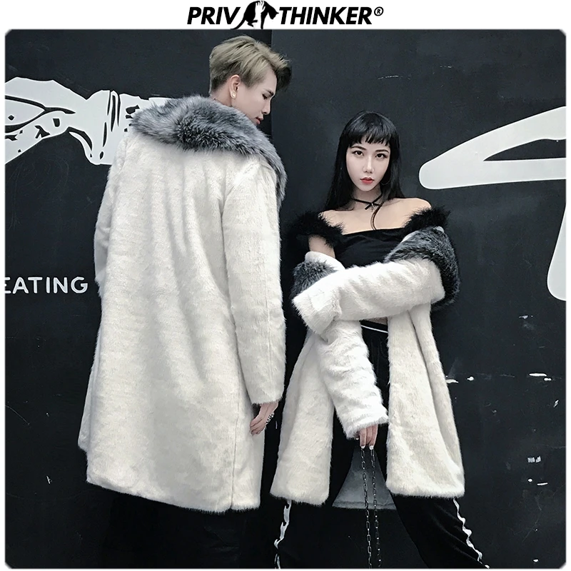 Privathinker, мужское, Женское пальто из искусственного меха, парка, зимняя куртка, женский большой меховой воротник, теплая длинная верхняя одежда, пальто для девушек, толстая зимняя куртка