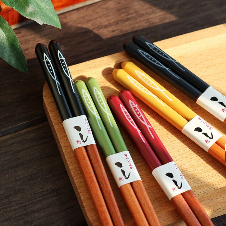 Деревянные палочки для суши в японском стиле рыбы новинка подарочный набор