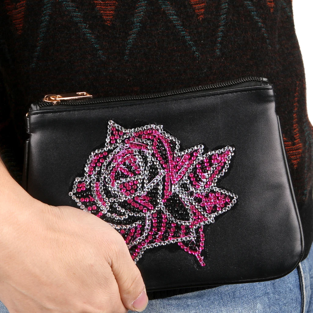 Diamond Painting Butterfly Flower Leather Crossbody Chain Bags DIY Diamond Embroidery Bag Purse Pouch