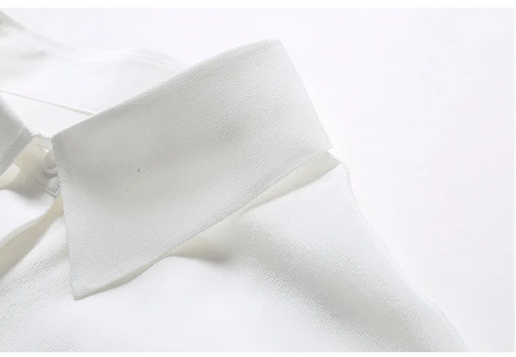 Осень Новинка настоящая шелковая рубашка для женщин простой топ с длинными рукавами отложной воротник высокого класса белые блузки корейская модная одежда