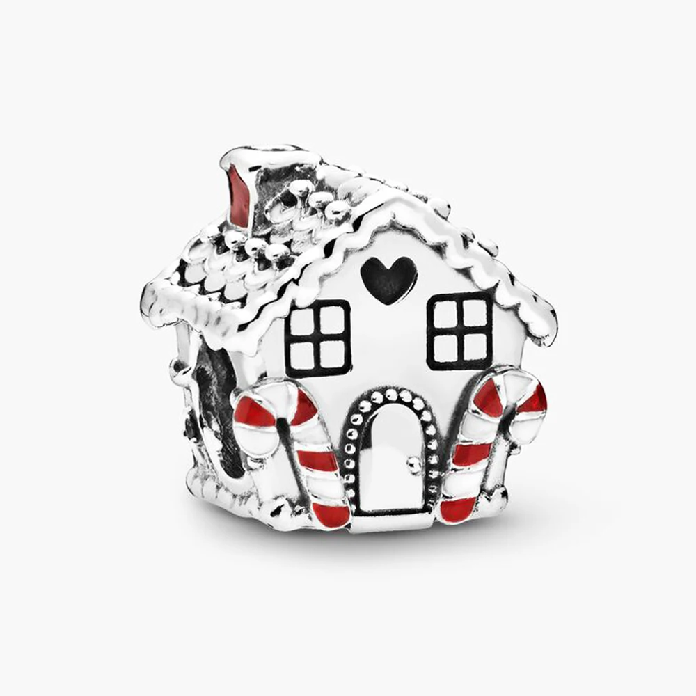 QANDOCCI 925 пробы серебро оригинальный Пряничный дом Шарм Fit Pandora Браслеты бусины для