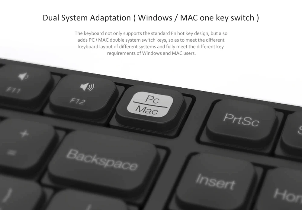 Durable Xiaomi MIIIW Wireless Office Keyboard& Mouse Set 104 Keys 2.4GHz Multi System Compatible Wireless Portable Keyboard