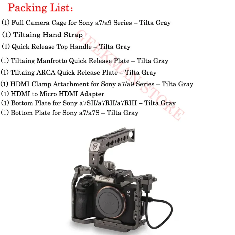 TA-T17-A-G Tilta TA-T17-A-G Rig клетка и боковая Focu ручка для sony A7II A7III A7S A7S II A7R II A7R IV A9 Rig клетка для камеры sony A7/A9 - Цвет: TA-T17-A-G