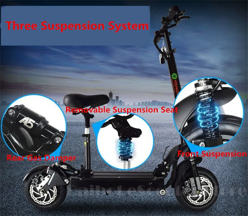 52V Double Drive COOL model 2000W motor powerful electric scooter electic bicycle bike skateboard with seat (2)