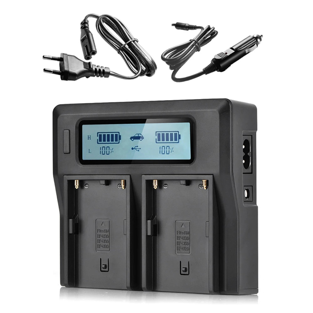 Lcd Dual Fast Charger Per Sony Bp-U65 Bp-U60 Bp-U90 Bp-U30 Bc-U1 Pxw-Fs5 Fs5K Fs5M2 Pxw-Fs7 Pxw-Fs7K Pxw-Fs7M2 Pxw-Fs7M2K Pxw-X1