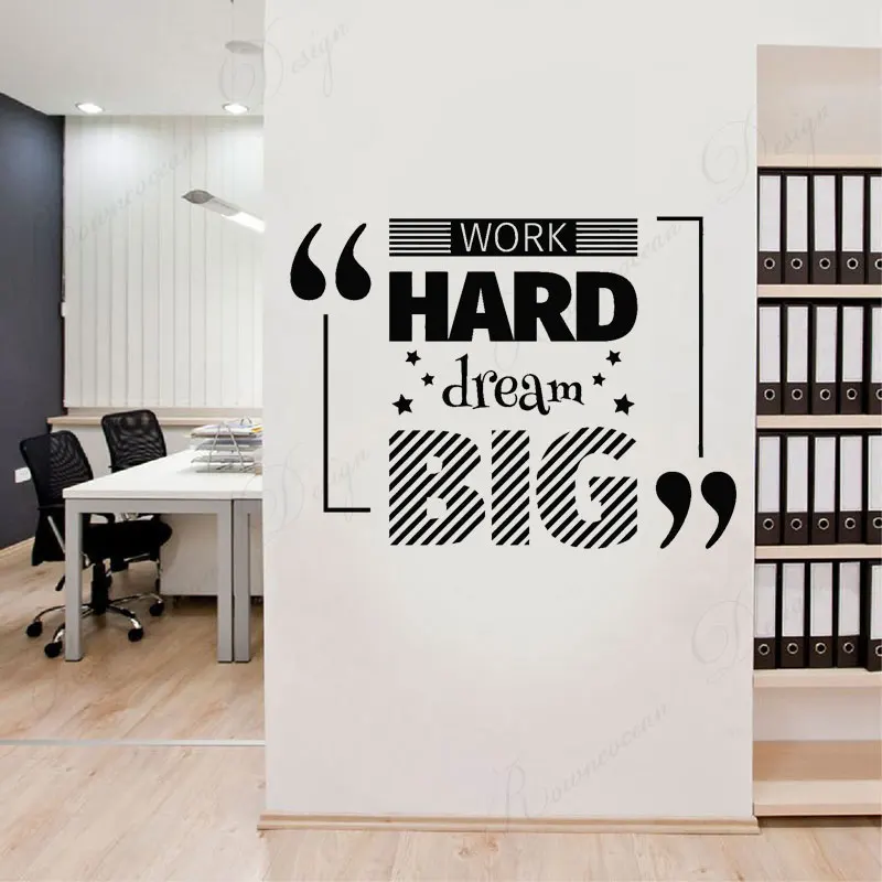 

Work Hard Dream Big Office Quote Wall Sticker Vinyl Interior Decor Wall Decals Inspirational Success Words Murals Wallpaper 3B21