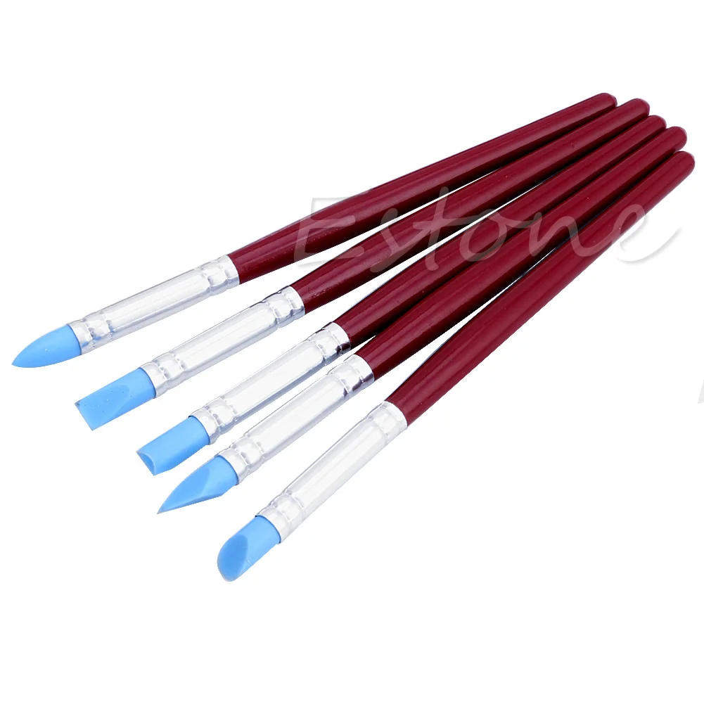 

5x Clay Sculpting Wax Carving Pottery Tool Polymer Modeling Birch Handle Kit New WXTA