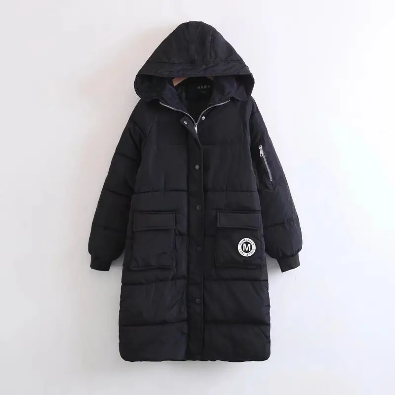 

Korean-style Fall And Winter Clothes New Style Hooded Loose And Plus-sized down Cotton Raglan Sleeve down Coat Cotton Overcoat W