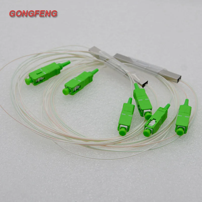 10pcs New Mini PLC Optical Fiber Splitter SC/UPC/APC 1:2 Single Mode Differential Fiber Optical Splitter Free Shipping Wholesale