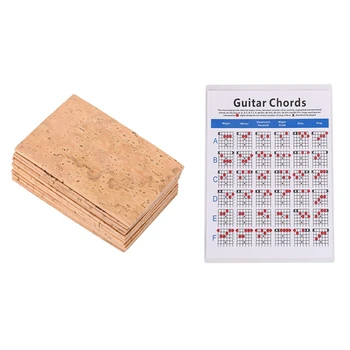 

HOT-10 Pcs Universal Sax Saxophone Neck Joint Cork Sheet & 1 Pcs Acoustic Guitar Practice Chords Scale Chart Tool